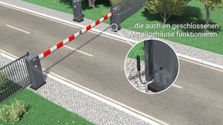 Visualization 3D animation electronics and sensor technology - Sensor also works behind metal housing