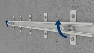 Visualization 3D animation connection technology - Insert anchor bolts in the rail
