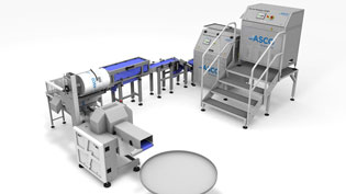 Visualization 3D animation  dry ice production - Entire production line for dry ice sheets