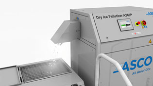 Visualization 3D animation  dry ice production - Production of pellets