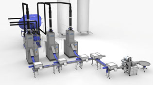 Visualization 3D animation  dry ice production - Complex production facility