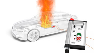 Visualization 3D fire in a car - fire in the interior