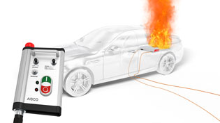 Visualization 3D fire in a car - Fire in the trunk