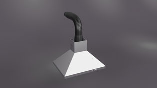 Visualization 3D animation purpose - extractor hood