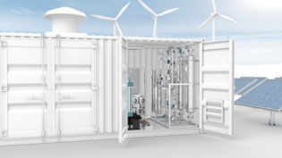 Visualization 3D animation hydrogen production plant - Water treatment with filter system
