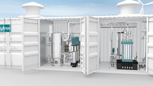 Visualization 3D animation hydrogen production plant - Osmosis system and pumps