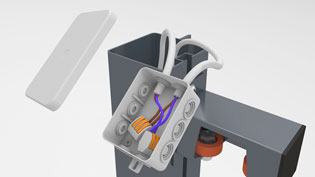 Visualization 3D animation sliding gate system - Electrical connection - power supply