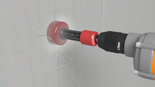 Visualization 3D animation tools - Drill a hole in the plasterboard wall