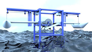 Visualization 3D animation wave power plant - Wave power plant with raised tanks