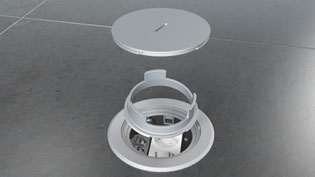 Visualization 3D product video floor socket - Turn the tube over