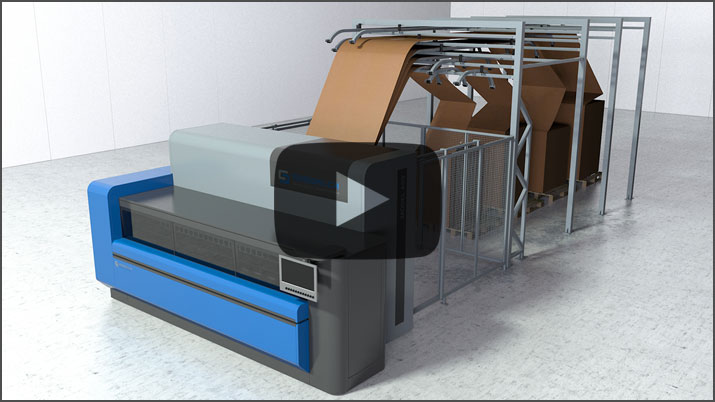 3D animation video cardboard cutting machine