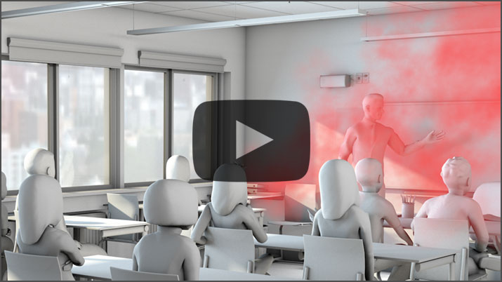 3D animation video simulation aerosols