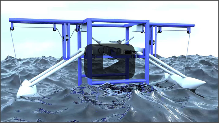 3D animation video of a wave power plant