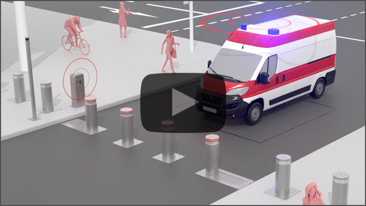 3D functional animation of a smart bollard control system