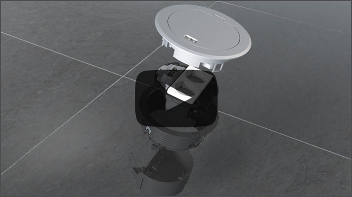 3D product video of a floor socket
