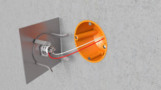 Technical assembly instruction image - Installation in a hollow wall box