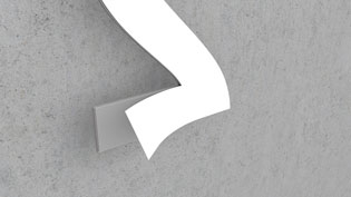 Technical assembly instruction image - Installing the house number with double-sided adhesive tape