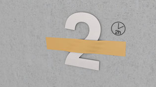 Technical assembly instruction image - Securing the adhesive areas with tape