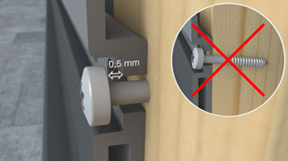 3D assembly image visualization for facade profiles - Screw installation in detail