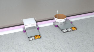 3D assembly image visualization for underfloor duct systems - Floor structure including screed, insulation and impact sound insulation