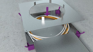 3D assembly image visualization for underfloor duct systems - Cover of the floor junction box is installed