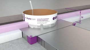 3D assembly image visualization for underfloor duct systems - Height of the floor structure