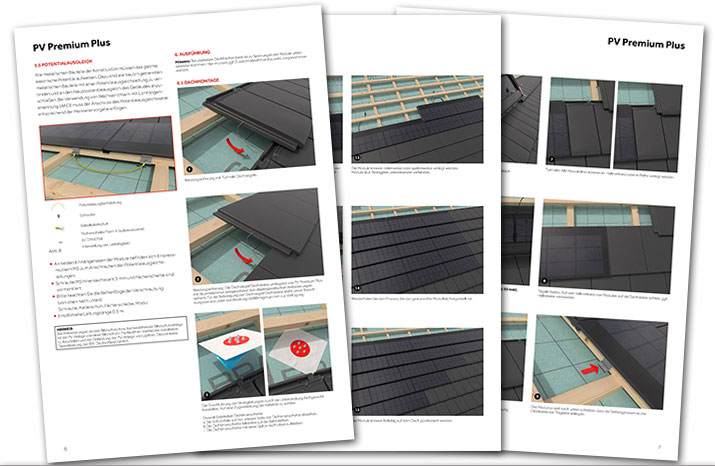 Example storyboard for an installation guide for an in-roof solar system Example storyboard for an installation guide for an in-roof solar system