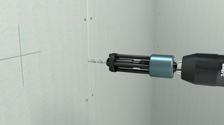 Illustrated operating manual with 3D visualizations of tools - Push the pin backwards