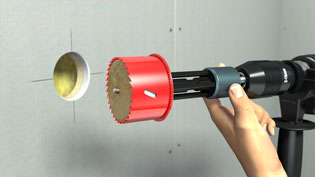 Illustrated operating manual with 3D visualizations of tools - Eject the drilled material