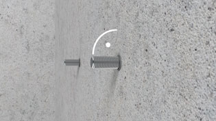 3D assembly instructions for fastening systems used in elevators - Insert anchors at a right angle