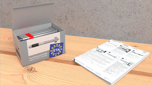 3D assembly instructions for fastening systems used in elevators - Delivery contents including heavy-duty anchors and assembly instructions