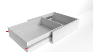 Technical assembly instructions for telescopic slides and drawer runners - Locking the drawer