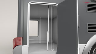 Visualization 3D animation storage in mobile home - Measure the height of the rear garage
