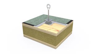 3D visualization mounting systems roof structure - Visualization-PIN-S-Wood bitumen rope guide