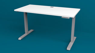 Visualization 3D animation of office furniture - Desk with adjustable height