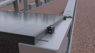3D Assembly Image Photovoltaics - Mounting Bracket for Module End