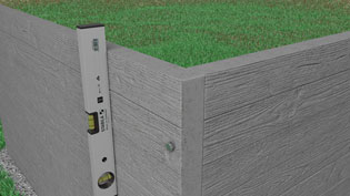 Visualization 3D animation concrete raised bed - Align with a spirit level