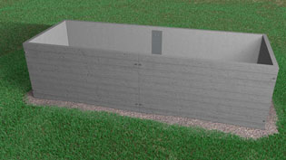 Visualization 3D animation concrete raised bed - Raised bed long version