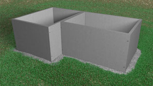 Visualization 3D animation concrete raised bed - Raised bed corner variant