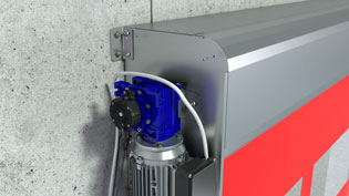3D Installation Video - Industrial Roller Shutter Door - Electrical cable connected to the motor