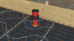 Visualization 3D animation concrete construction - Concrete the floor outlet in concrete