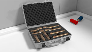 Visualization 3D animation tap extensions - Suitcase with products