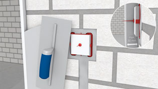 Visualization 3D animation power sockets - Plaster the wall