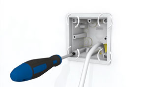 Visualization 3D animation power sockets - Insert socket housing