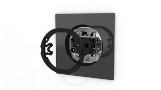 Visualization 3D animation power sockets - Put on the switch cover