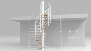 Visualization 3D animation stair assembly - Calculate the height of the stairs