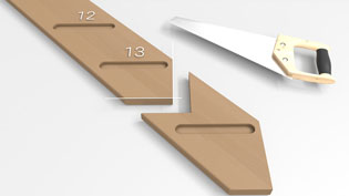 Visualization 3D animation stair assembly - Saw off the stringer