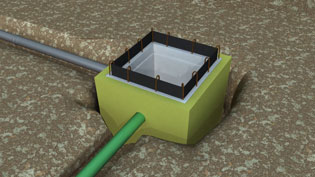 3D Visualization of a Pump Sump - Pipes are connected to the pump sump