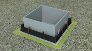3D Visualization of a Pump Sump - Insulation formwork is inserted