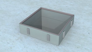 3D Visualization of a Pump Sump - Pump sump embedded in concrete with insulation formwork